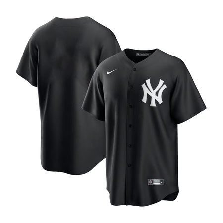 Men's New York Yankees Nike Blank Black Lights Out Replica Jersey